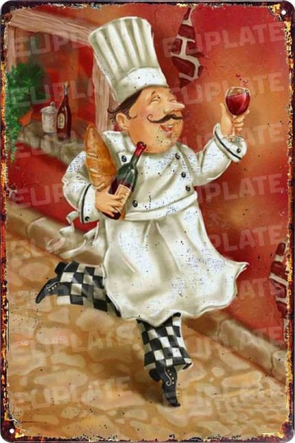 20 x 30 cm dekoratif, metal plaka-aşçı -1