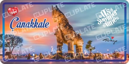 20x30 cm Dekoratif Eskitme Turistik Yerler Metal Plakalar - Çanakkale 5