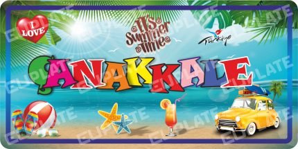 20x30 cm Dekoratif Eskitme Turistik Yerler Metal Plakalar - Çanakkale 3