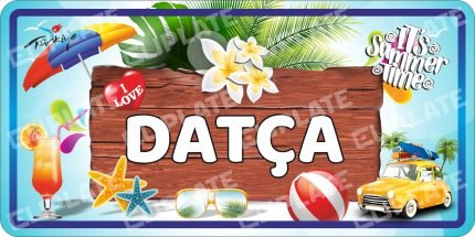 20x30 cm Dekoratif Eskitme Turistik Yerler Metal Plakalar - Datça 4