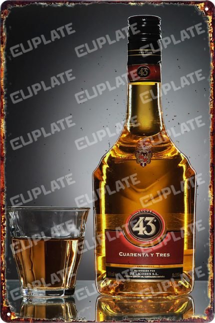 15×30 cm. Retro Dekoratif Metal Plaka whisky