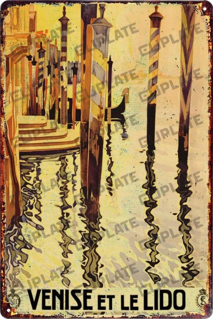 15×30 cm. Retro Dekoratif Metal Plaka Nas 001 -Venise
